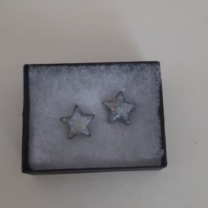 Iridescent star stud earrings new